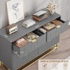 TROPOW Grey Dresser for Bedroom,Modern 6 Drawer Double Dresser with Gold Handles,Long Storage Organizer for TV Stand & Closet - 2 of 4