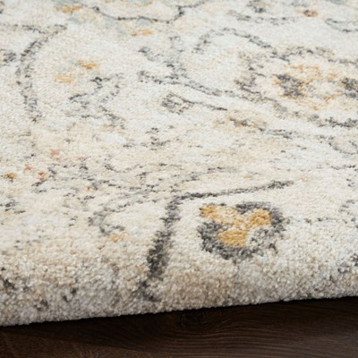 Handmade Gray Floral Synthetic 9' x 12' Area Rug