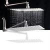 ALEXOUN  Rain Shower Head With Shower Arm (12 Inch Square, Brushed Nickel) - 2 of 4