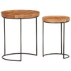 vidaXL 2 Piece Coffee Table Set Solid Acacia Wood and Steel - 2 of 4