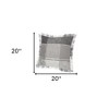 HomeRoots Set of Two 20" Gray And Off White Plaid Cotton Blend Throw Pillows with Fringe - 3 of 4
