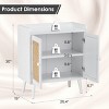 SEVOBAL Utility Storage Cabinets Vintage Rattan Sideboard Cabinet, Stylish Storage for Dining Room, Living Room and Hallway, White, 15"*26.4"*30" - 3 of 4
