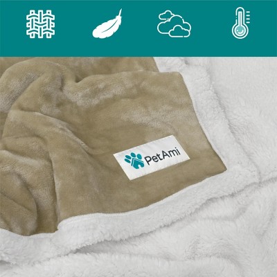 Taupe Waterproof Sherpa Fleece Medium Outdoor Pet Blanket