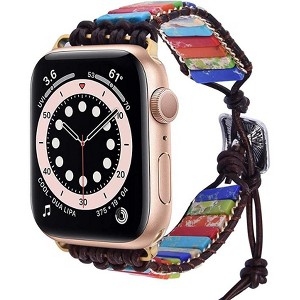 Worryfree Gadgets Handmade Band with Natural Stone for Apple Watch 38/40/41mm, 42/44/45mm iWatch Band Series 8 7 6 SE 5 4 3 2 1 - 1 of 4