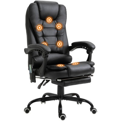 Vinsetto 7-Point Vibrating Massage Office Chair Computer Chair with Lumbar Support, Footrest, Reclining Back, Adjustable Height
