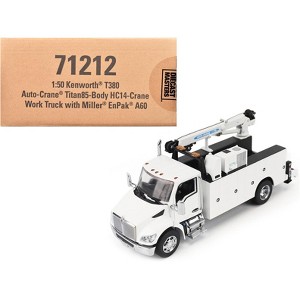 Kenworth T380 Auto-Crane Titan 85-Body HC14-Crane Work Truck with Miller EnPak White 1/50 Diecast Model by Diecast Masters - 1 of 4