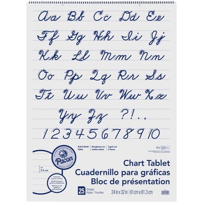 Pacon Spiralbound Chart Tablet, 24 x 32 Inches, 1 Inch Ruled, 25 Sheets