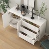 Modern Sideboard Buffet Cabinet with 3 Drawers and Doors, Large Kitchen Coffee Bar with Adjustable Shelves for Dining Room Storage - 3 of 4