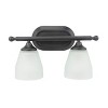 Yosemite Home Decor Jordan 2-Light Vanity Light in Matte Black Finish with Frosted White Glass Shades, 5.75 x 14.62 x 8.75 - 2 of 4
