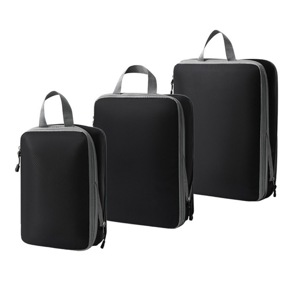 Alilang 3-Piece Compression Packing Cube Set with Zipper Closure and Carry Handles Design