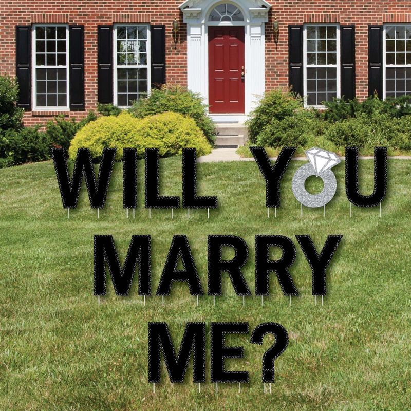 Big Dot of Happiness Will You Marry Me? - Yard Sign Outdoor Lawn Decorations - Marriage Proposal Yard Signs, 1 of 8