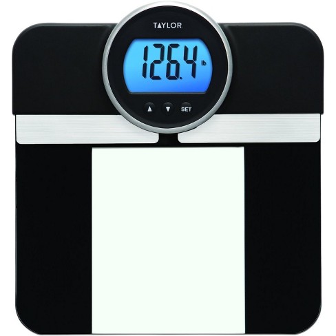 Taylor Body Composition Scale for Body Weight, Measuring Body Fat, Body  Water, Muscle Mass and BMI, 400 lb. Capacity, White/Black