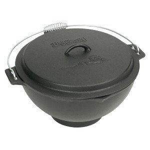 Bayou Classic 7419 3-gal Cast Iron Jambalaya Kettle w/ Lid Features Coil Wire Handle Domed Lid Perfect For Traditional - 1 of 4