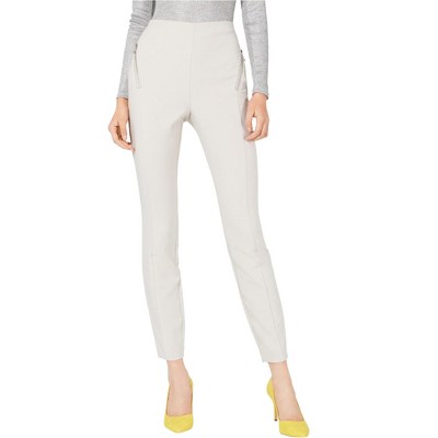 I.N.C International Concepts Womens Zip-Pocket Casual Trouser Pants, Beige, 6