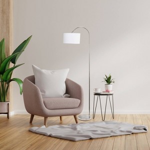 Creekwood Home Vista 66" Modern Arched Brushed Nickel Floor Lamp - 1 of 4