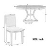 5 PCS Retro Dining Set, Extendable Round Table with Removable Leaf, Upholstered Rubberwood Chairs with Cushioned Backrests-Coolbibila - 4 of 4