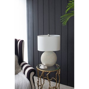 16"x23.3" Textured Ceramic Shade with Table Lamp White - A&B Home - 1 of 4