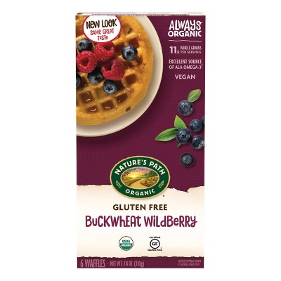 Nature's Path Organic Vegan Gluten Free Wheat Free Buckwheat Wildberry Frozen Waffles - 7.4oz/6ct