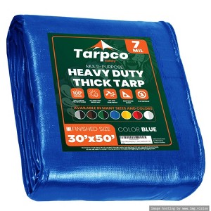 Tarpco Safety Heavy Duty 7 Mil Tarp Cover, UV Resistant, Rip Proof for Roof, Camping, Patio, Pool, Boat - 1 of 4