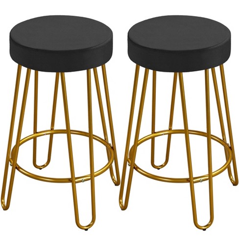 Round velvet bar stools hot sale