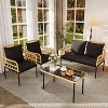 Outdoor Patio Conversation Set, Wicker Furniture Set with Coffee Table Cushions, Outdoor Sectional Sofa for Balcony, Backyard, Deck - 4 of 4