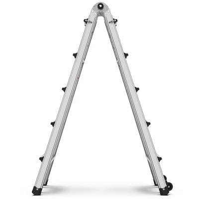 DOMETOUR Aluminum Multi-Position Ladder with Wheels, 300 lbs Weight Rating, 22 FT
