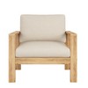 Christopher Knight Home Norman 4 Pieces Outdoor Slat Design Acacia Wood Upholstered Seating Set - 4 of 4