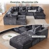4-8 Seater Modular Cloud Sectional Sofa, U-Shape Chenille Couch, Deep Memory Foam Couch, No Assembly Required - 3 of 4