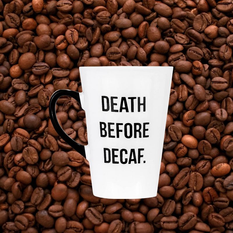 Amici Home Death Before Decaf Coffee Mug, For Coffee, Tea, or Any Beverages, Black Lettering on White Mug, Microwave & Dishwasher Safe,20-Ounce, 4 of 6