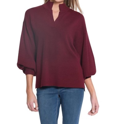 Women's Drop Shoulder Mock Neck Sweater - Multiples