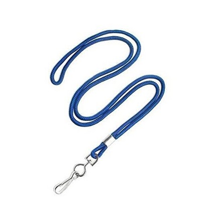 kemp Economy Rope Lanyard - Soft Nylon Lanyards for ID Badges, 19” Long, 6 Warp Thickness Royal Blue pack 1