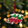 Northlight Country Pick Up Truck with European Crystals Christmas Ornament - 3.5" - Red and Green - 2 of 4
