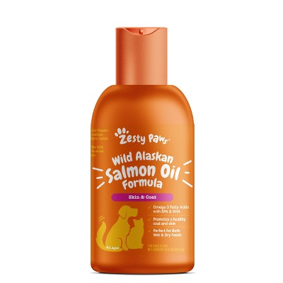 Zesty Paws Skin & Coat Support Wild Alaskan Salmon Oil Formula for Cats and Dogs - 8 fl oz