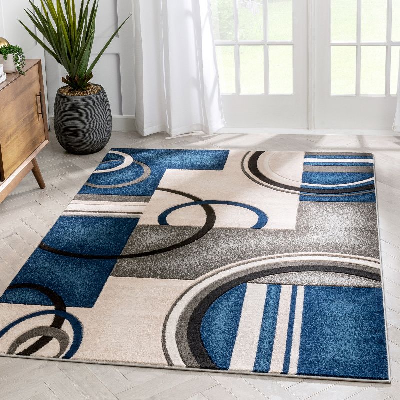 Well Woven Belli Modern Geometric Dots Boxes Area Rug, 2 of 9