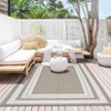 Outdoor Picnic Mat Modern Striped Lightweight Woven Plastic Straw Rug Low Pile Reversible Erasable Area Rugs for Camping Garden Backyard Patio Auto - 2 of 4