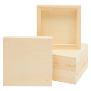 Bright Creations 6 Pack Unfinished Wood Canvas Boards for Painting, 6x6 Square Wooden Panels for Crafts - 1 of 4