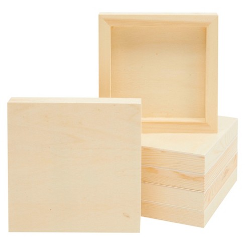 Unfinished square on sale wood box