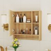Dolonm Bathroom Mirror Cabinet Wall Mounted, Over Toilet Storage with 4 Compartments & Towel Rack, Waterproof MDF, Easy Install, Burly Wood - 2 of 4