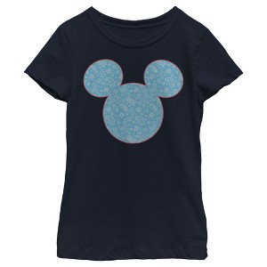 Girl's Disney Mickey and Friends Paisley Silhouette T-Shirt - 1 of 4