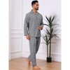 INSPIRE CHIC Men's Two Pieces Long Sleeve  Button Down Checked Plaid Pajamas Set - 2 of 4