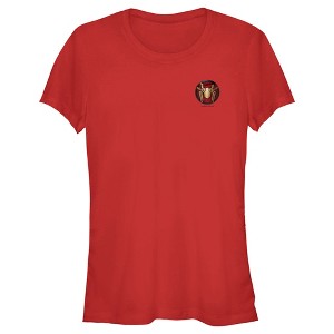 Juniors Womens Marvel Spider-Man: No Way Home Gold Spider Pocket Logo T-Shirt - 1 of 4