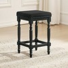 Okak Set of 2 Rustic Solid Wood Counter Height Bar Stools for Dining Rooms,Faux Leather Upholstered Counter Bar Stools Without Back - 4 of 4