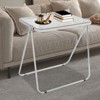 YIYIBYUS Clear Foldable Side Table, Tiny Desk for Home Office, Small Computer Desk - 3 of 4