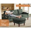 Mocaeml Green L-Shaped Convertible Sofa with Storage Footstools, 3-Seater Modular Combination Couch for Living Room - 3 of 4