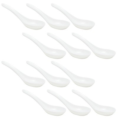 Juvale 12 Pack Melamine Soup Spoon For Chinese Won Ton Soup, Pho, Ramen, Rice, 1.5 x 5 in.