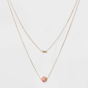 Bead Duo Necklace - Universal Thread Pink/Gold, Women