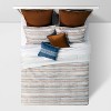 8pc Woven Stripe Comforter Bedding Set Blue/Orange/Off White - Threshold™ - image 3 of 4