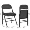 4 Pack Folding Chairs with Padded Cushions, Padded Foldable Chair Hold Up to 350 Pounds, Portable Black Folding Chair - 3 of 4