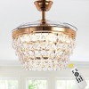 Bella Depot 42" Modern Gold Crystal Ceiling Fan with Light and Remote - 2 of 4