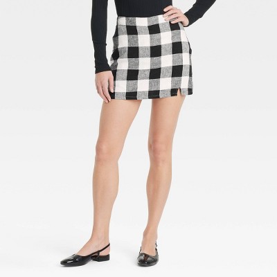 Women's High-Rise Skort - A New Day™ Black/White Gingham 8